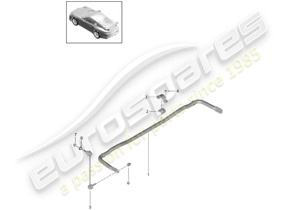 porsche 2020 (991-2 r/gt3/rs) stabilizer part diagram