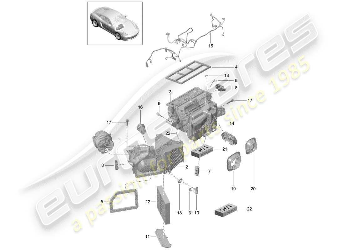 porsche 718 cayman (2017) air conditioner part diagram