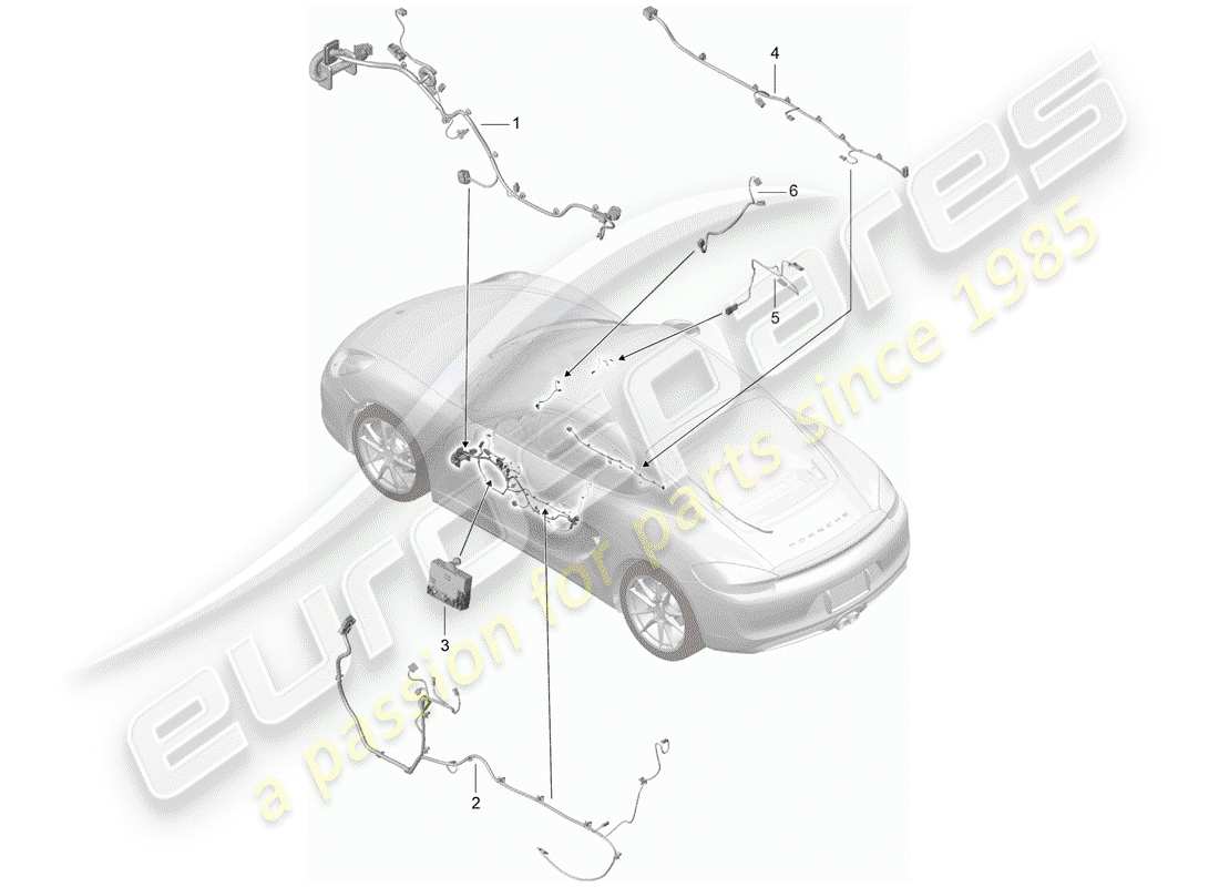 porsche 2014 (981 cayman) wiring harnesses part diagram