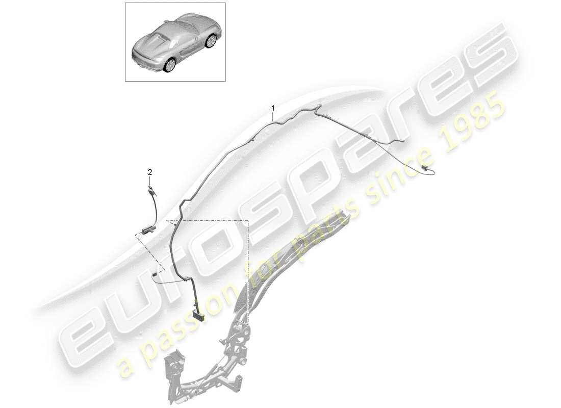porsche 2016 (981 boxster spyder) convertible top part diagram