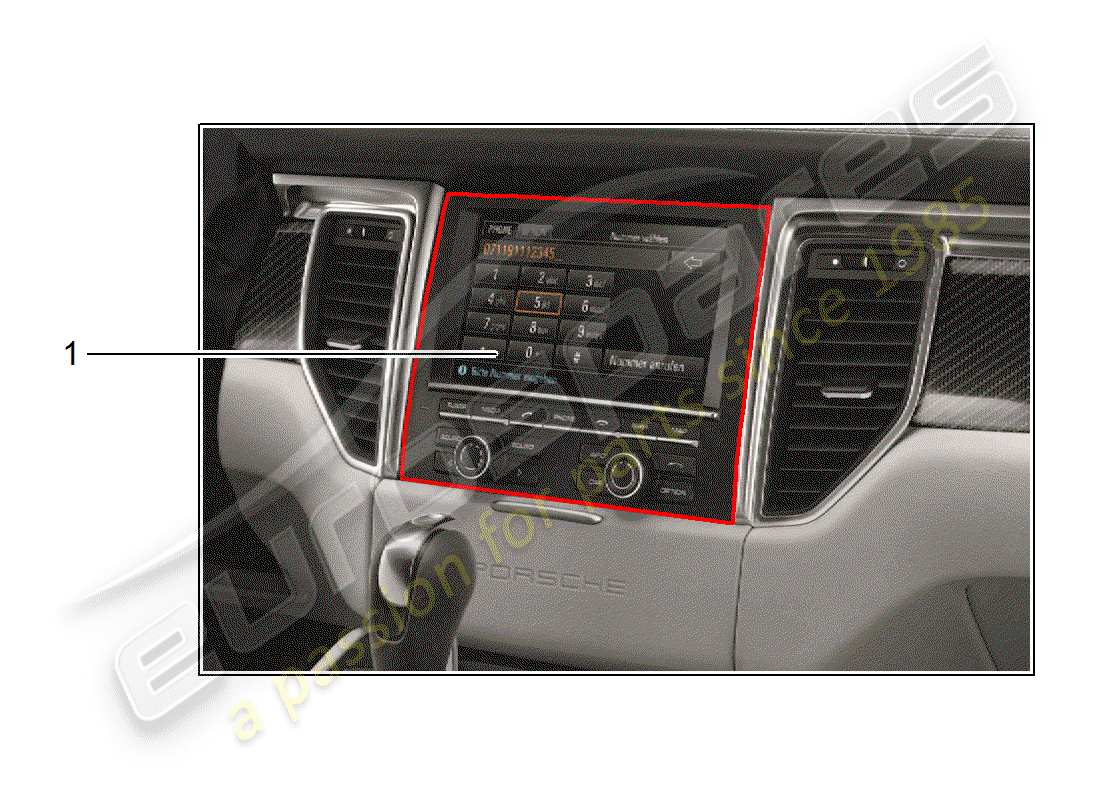 porsche 2020 (tequipment macan) installation kit part diagram