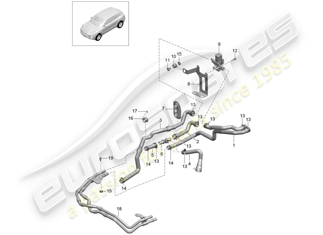porsche 2014 (macan) heater part diagram