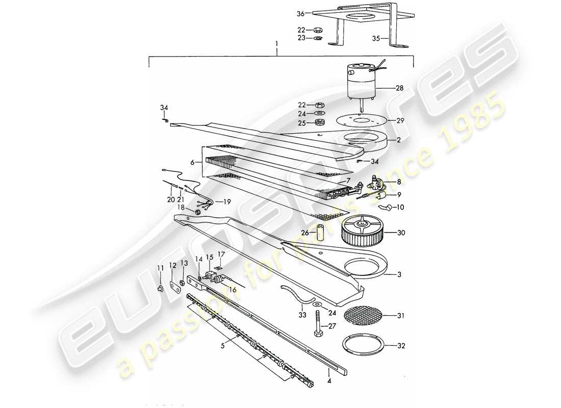 porsche 1969 (911/912) evaporator - air conditioner - d >> - mj 1968 part diagram