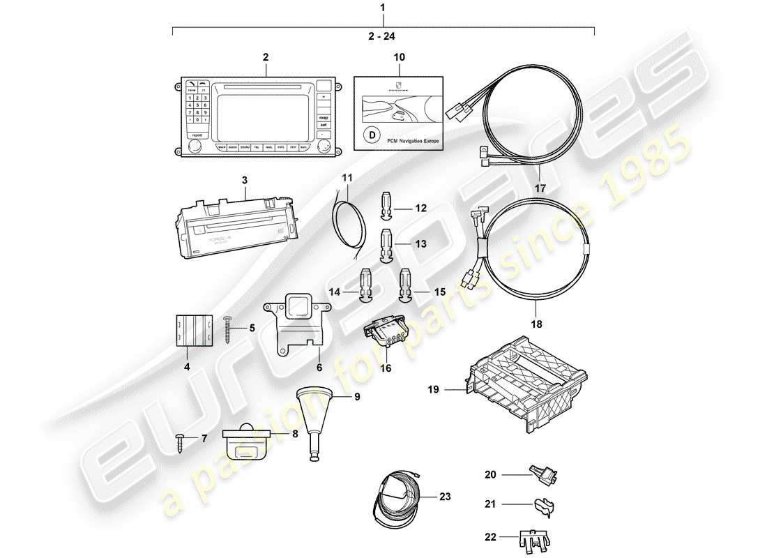 porsche 2010 (tequipment cayenne) navigation system part diagram