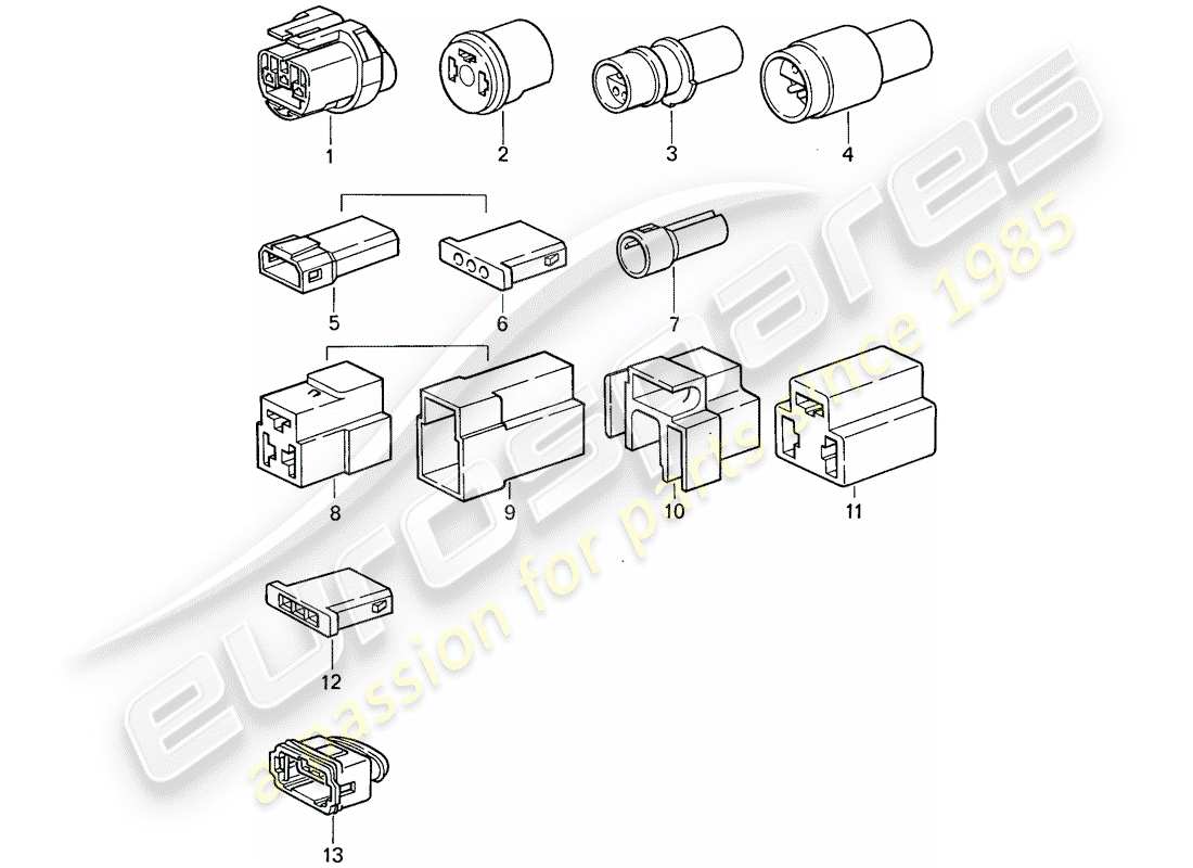 porsche 1989 (911) connector housing part diagram