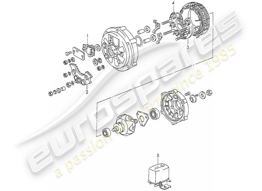 porsche 1968 (911/912) alternator - 770 w - d - mj 1969>> - mj 1969 part diagram