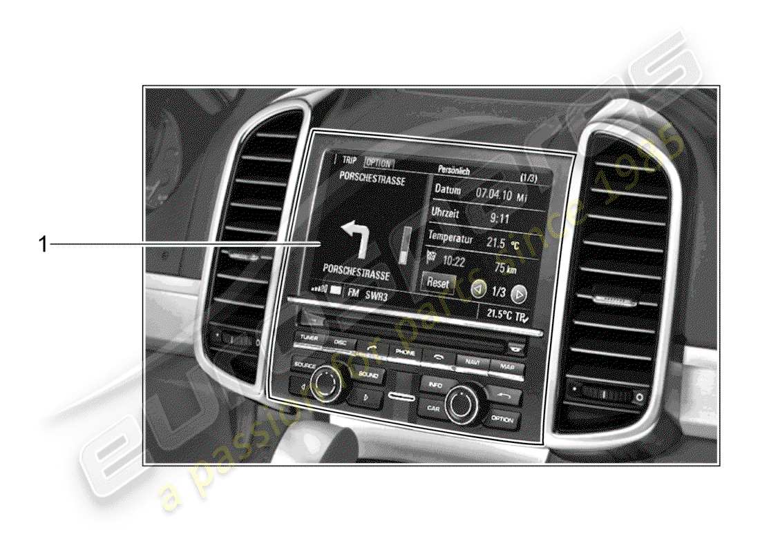 porsche 2007 (tequipment cayenne) navigation system part diagram