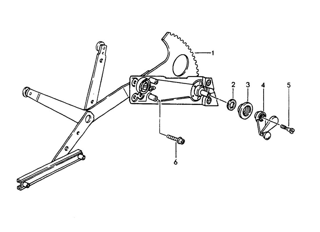 porsche 1994 (964) window regulator - manually parts diagram