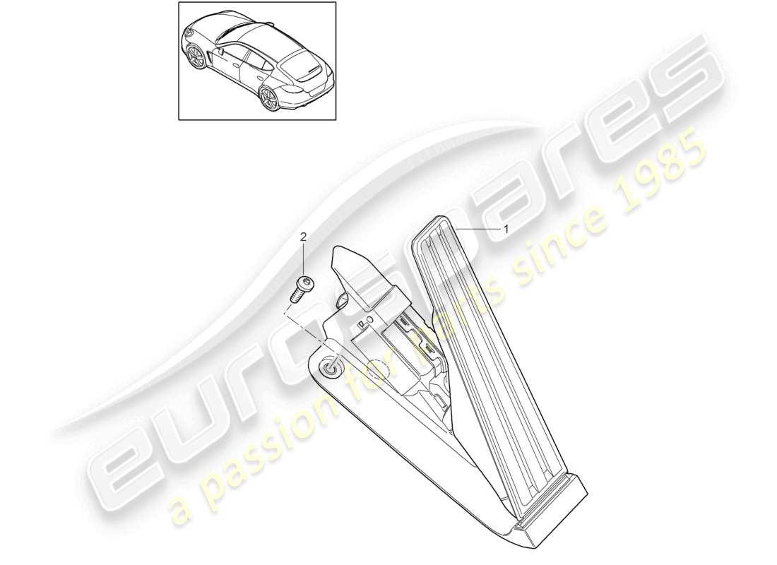porsche 2010 (cayenne e1 9pa) accelerator pedal throttle control parts diagram