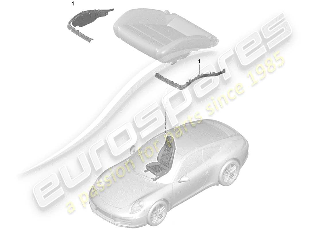 porsche 2013 (991-1) padding for seat part diagram