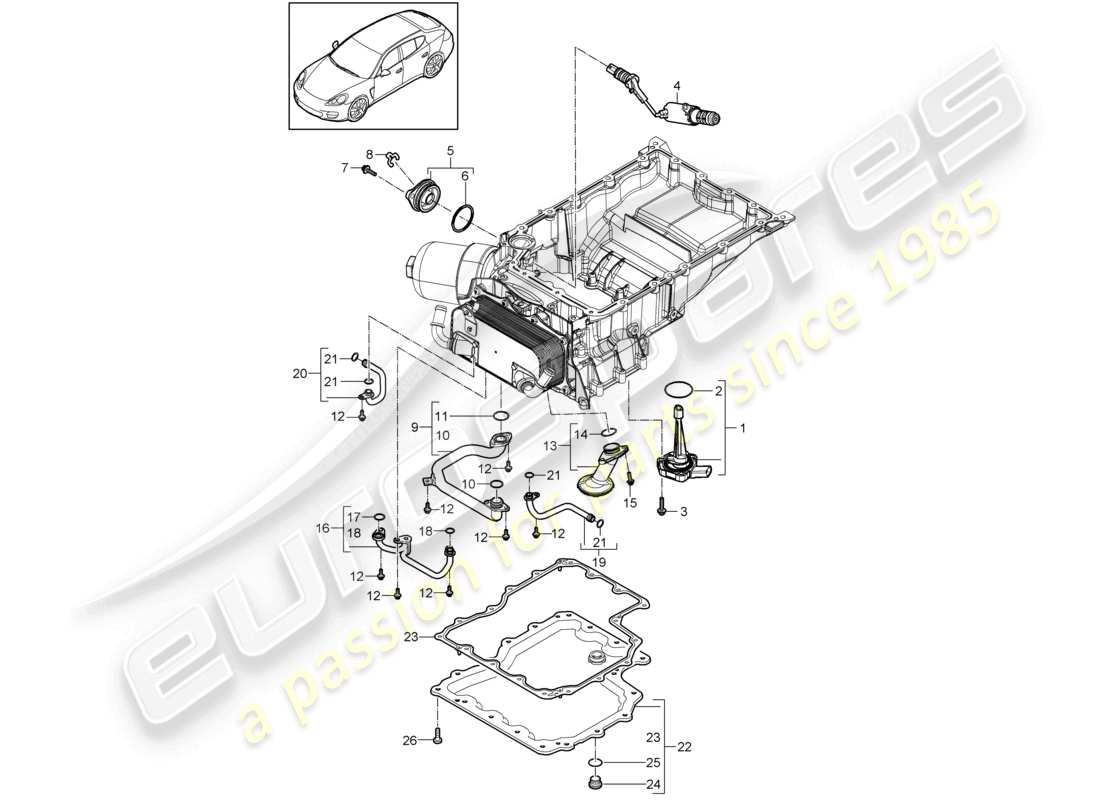 porsche 2010 (cayenne e1 9pa) intake manifold oil sump parts diagram