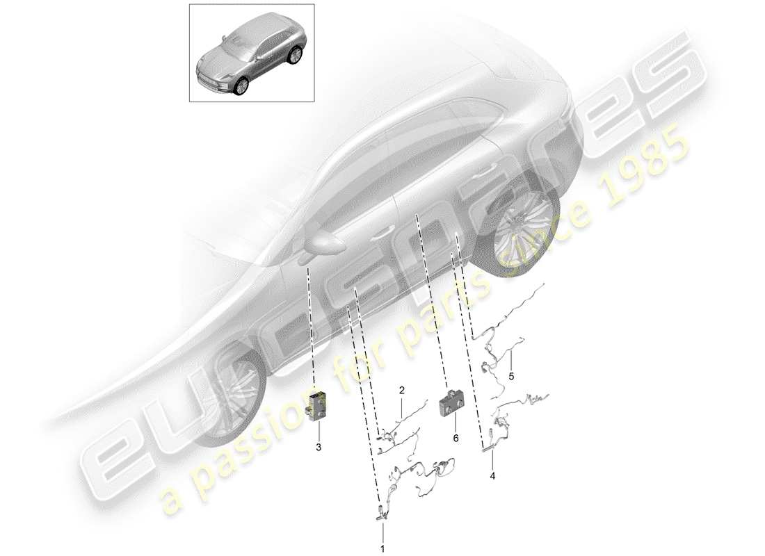 porsche 2019 (macan) harness part diagram