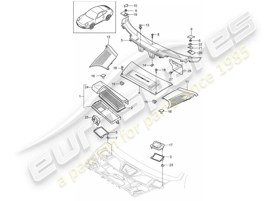porsche 2010 (997-2) particulate filter part diagram