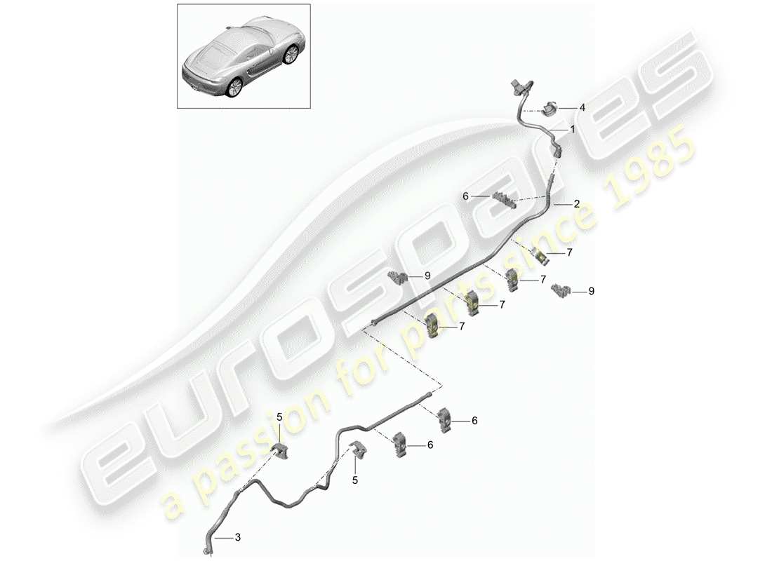 porsche 2015 (981 cayman) vacuum line part diagram