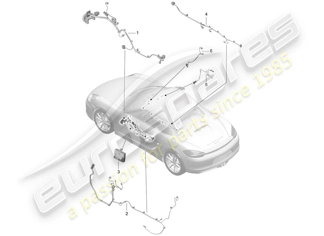 porsche 2012 (981 boxster) wiring harnesses parts diagram
