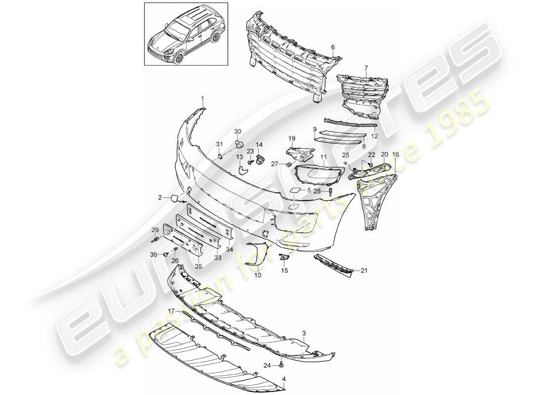 porsche cayenne e2 (2018) lining parts diagram