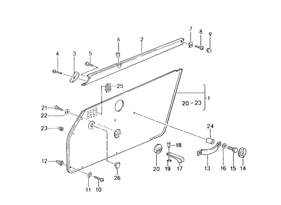 porsche 1994 (964) interior equipment - doors parts diagram