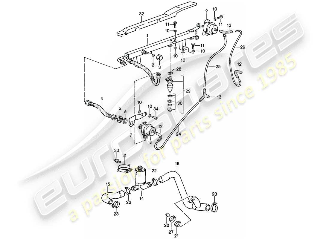porsche 1986 (944) l-jetronic - 2 part diagram