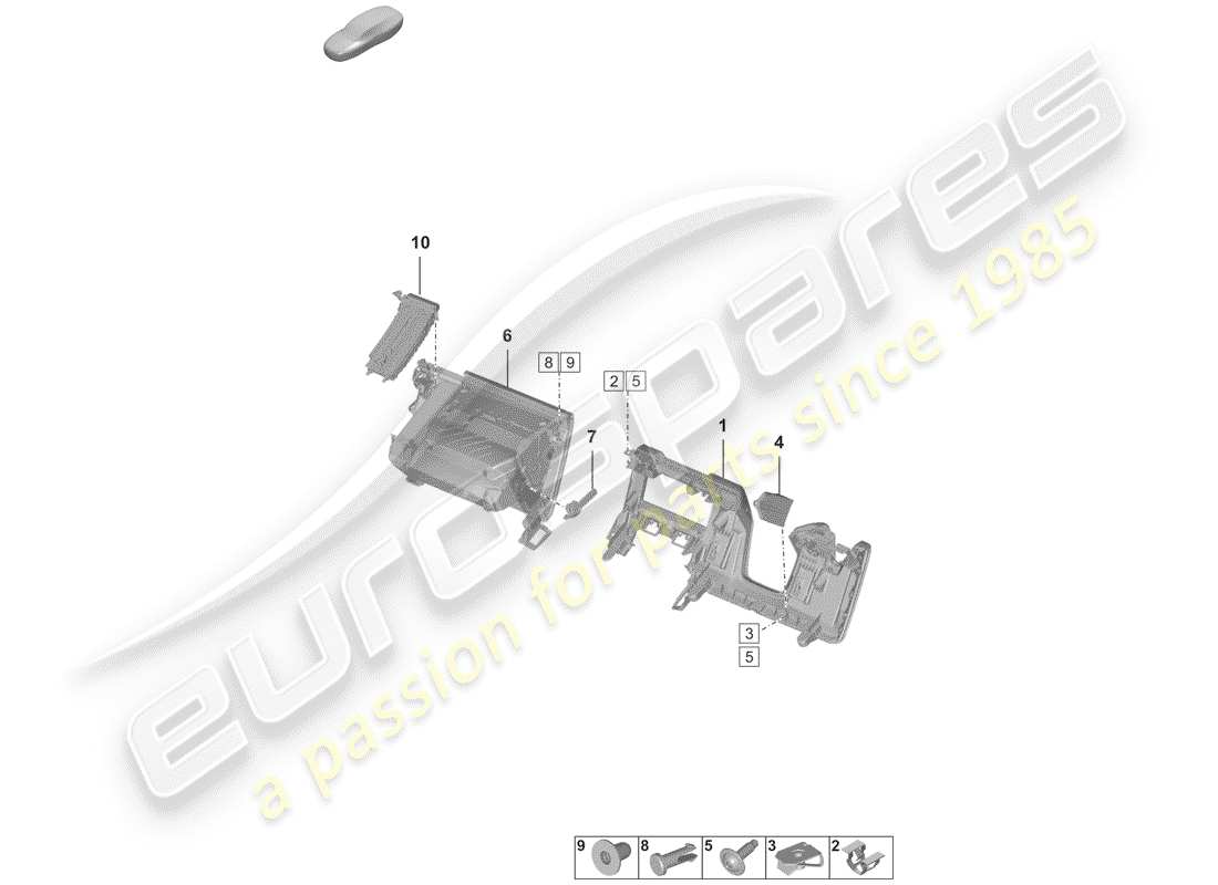porsche 2019 (992-1) glove box part diagram