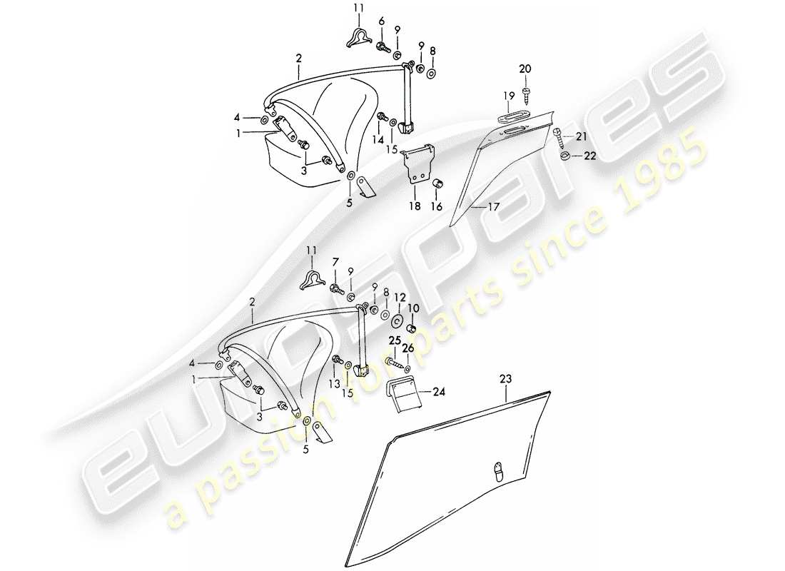 porsche 1971 (911) seat belt - with: - automatic - and - warning function - (usa) (cdn) part diagram