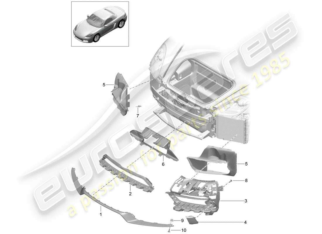 porsche 2018 (718 boxster) air duct part diagram