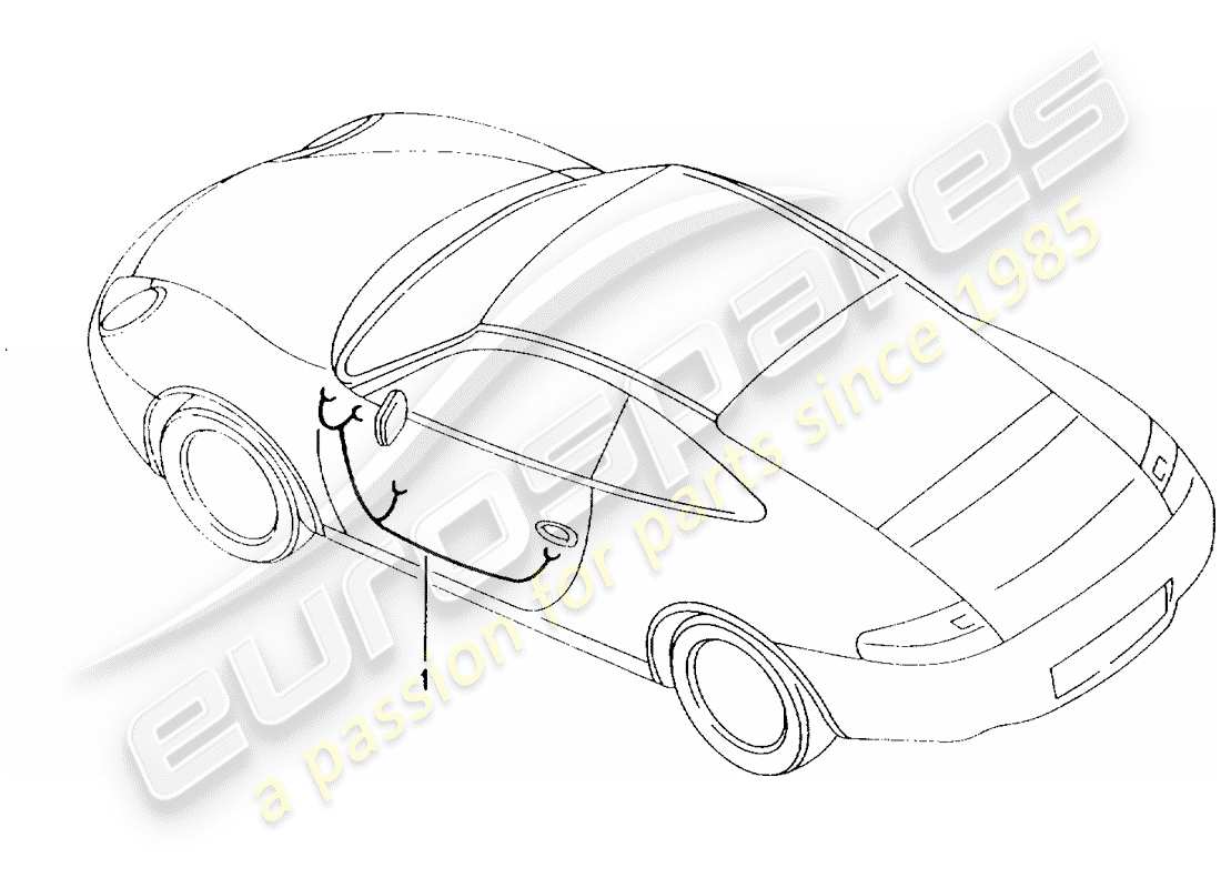 porsche 2001 (996) wiring harnesses - driver's door - passenger's door - operating mechanism - convertible top - sub frame part diagram