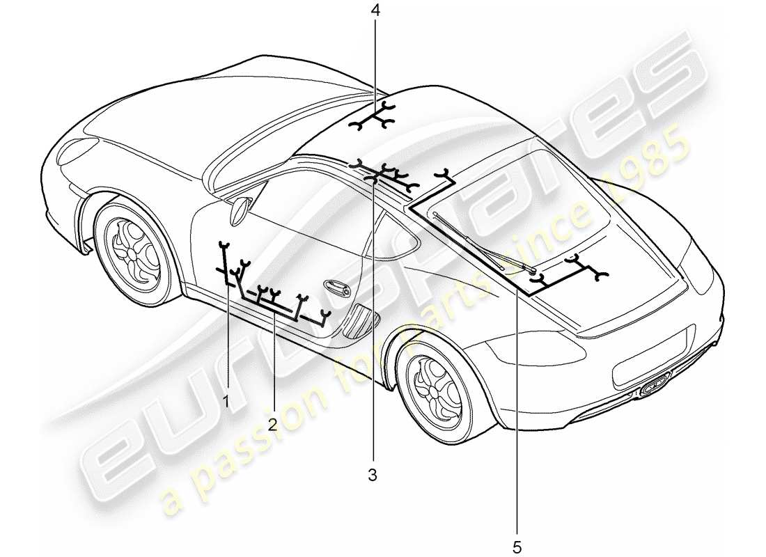 porsche 2008 (987 cayman) wiring harnesses part diagram