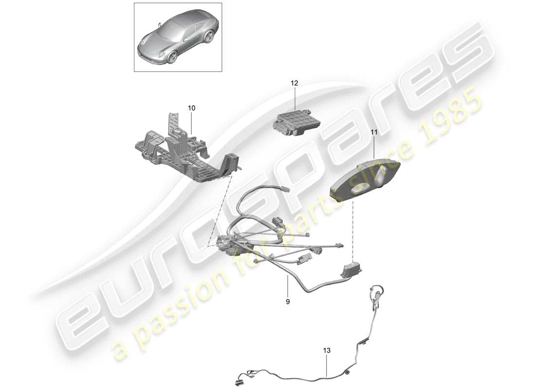 porsche 2015 (991-1) harness part diagram