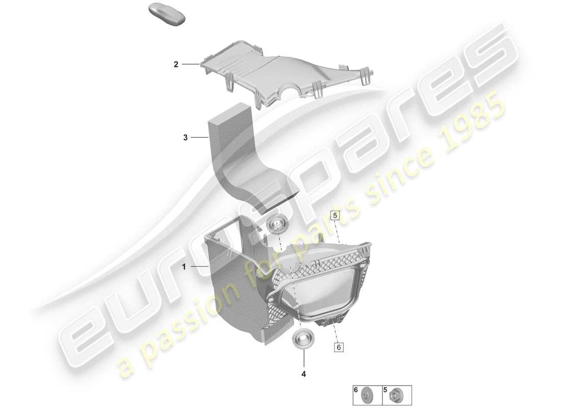 porsche 2019 (992-1) fresh air intake part diagram