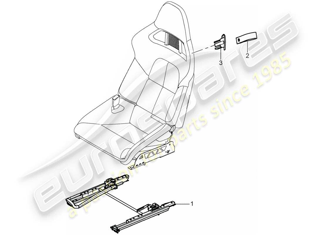 porsche 2007 (997-1 gt3) seat part diagram