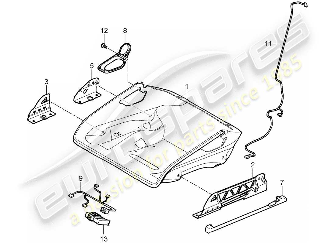 porsche 2006 (987 cayman) seat part diagram