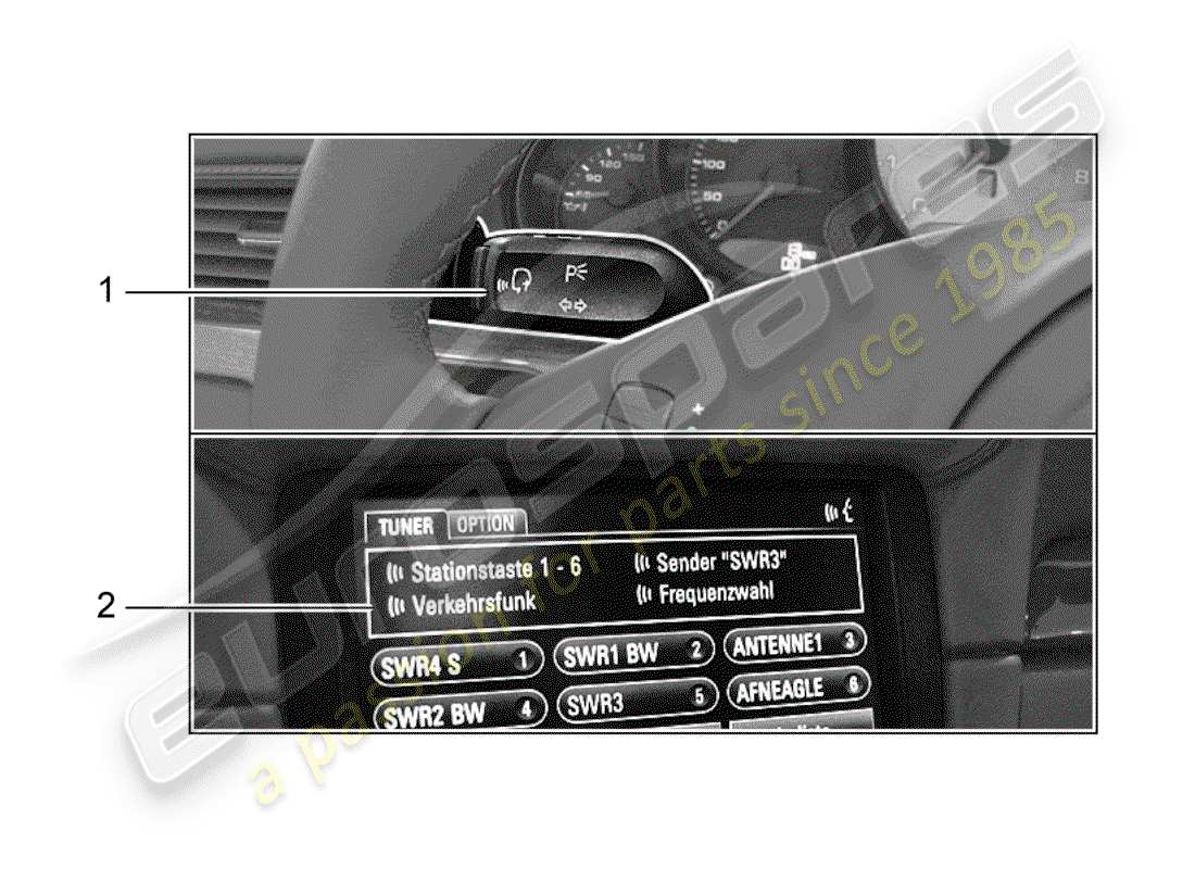 porsche 2013 (tequipment 98x/99x) language selection part diagram