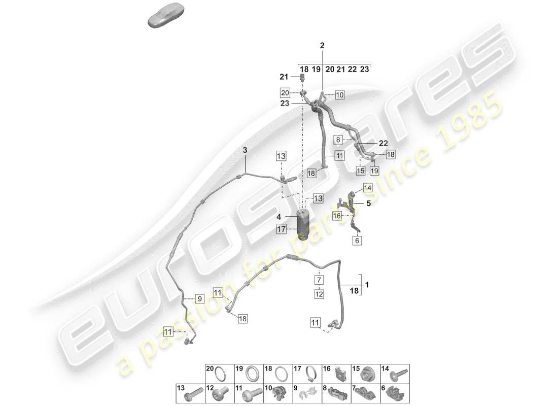 porsche 2019 (992-1) air conditioner part diagram