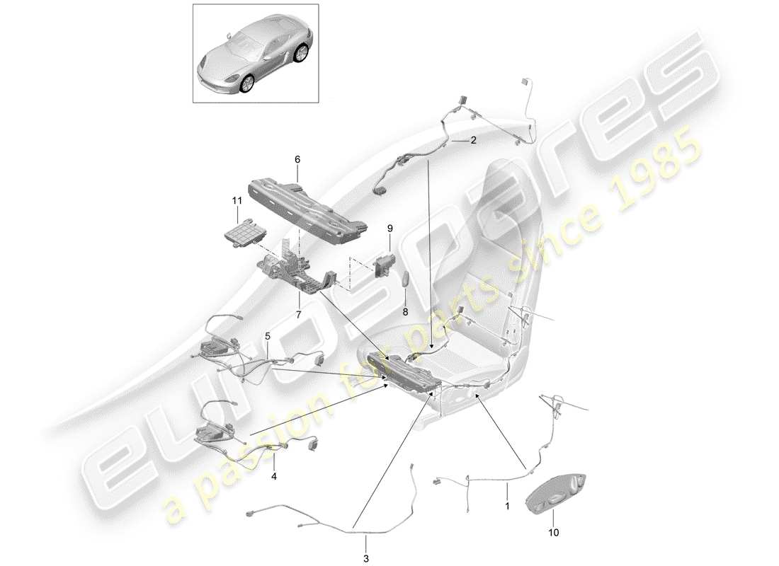 porsche 2020 (718 cayman) wiring harnesses part diagram