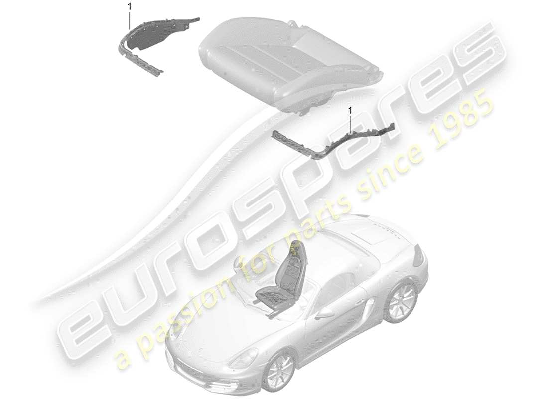 porsche 2012 (981 boxster) padding for seat parts diagram