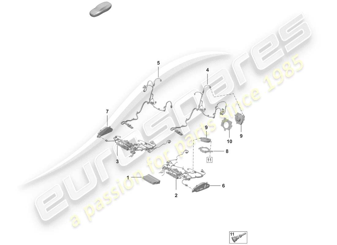 porsche 2019 (992-1) electrics part diagram