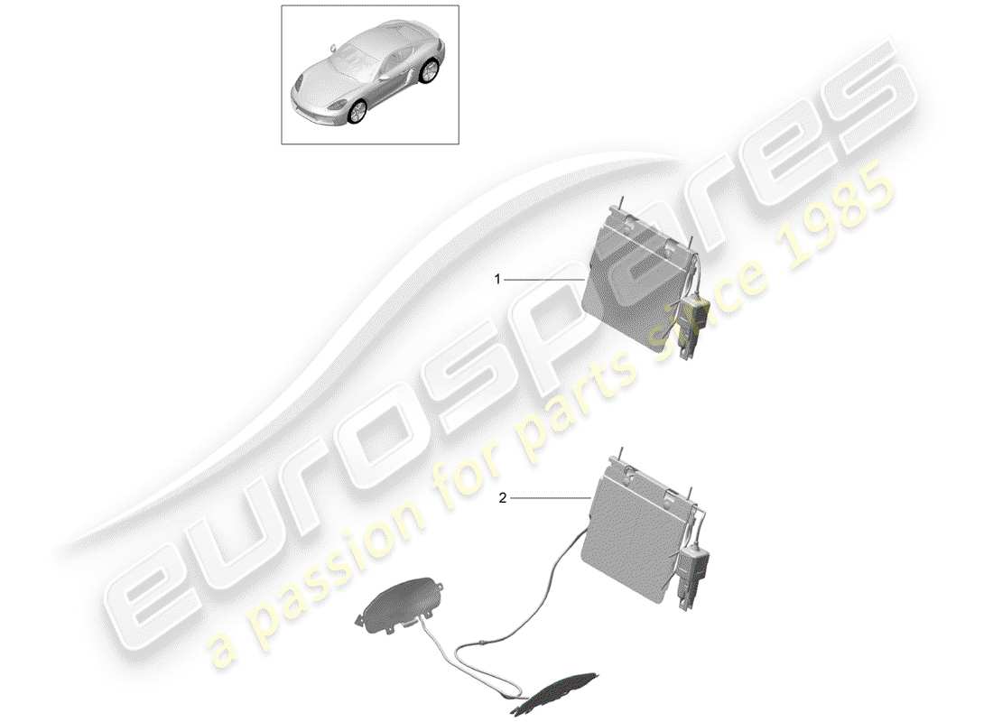porsche 718 cayman (2018) lumbar support parts diagram