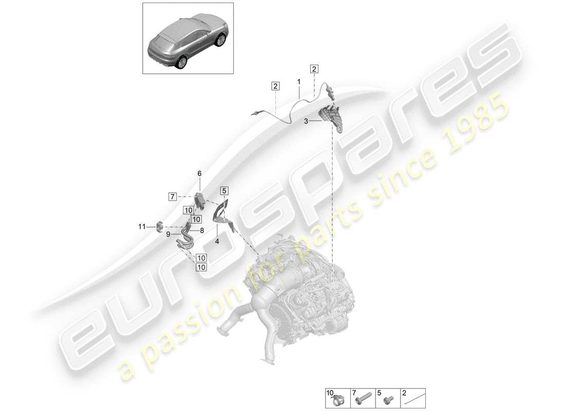 porsche 2019 (macan) differential pressure sensor part diagram
