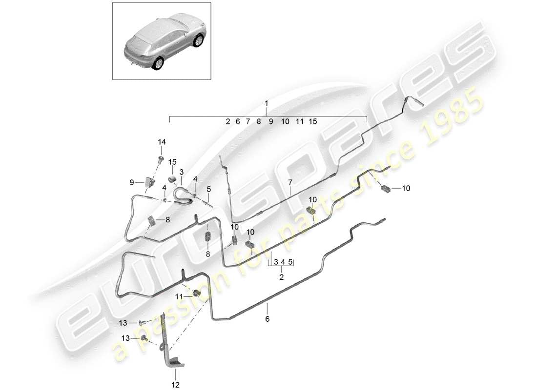 porsche 2016 (macan) fuel system part diagram