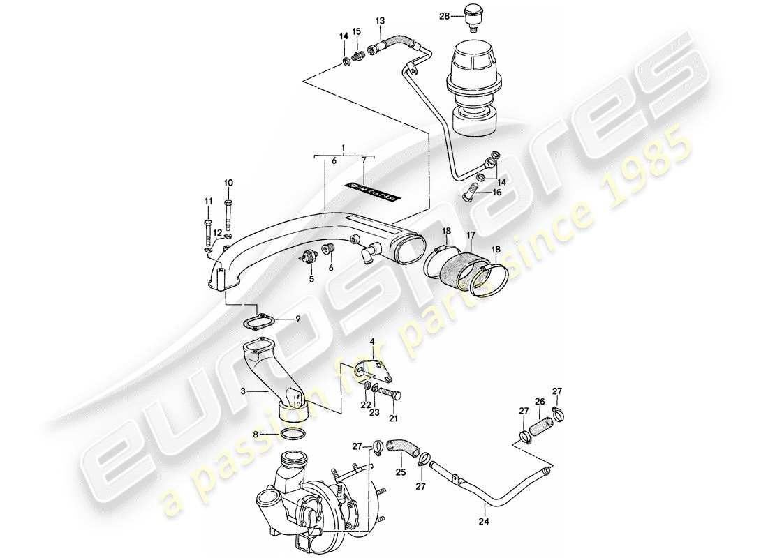porsche 1977 (924) turbocharging part diagram