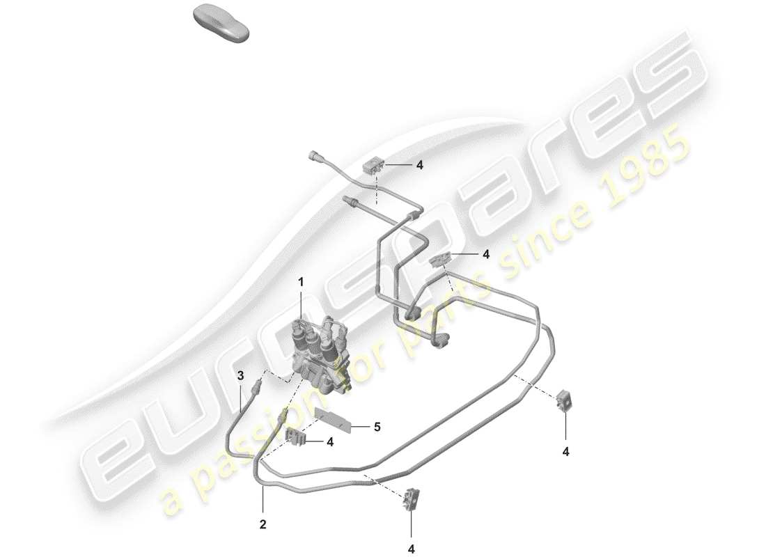 porsche 2019 (992-1) hydraulic line part diagram