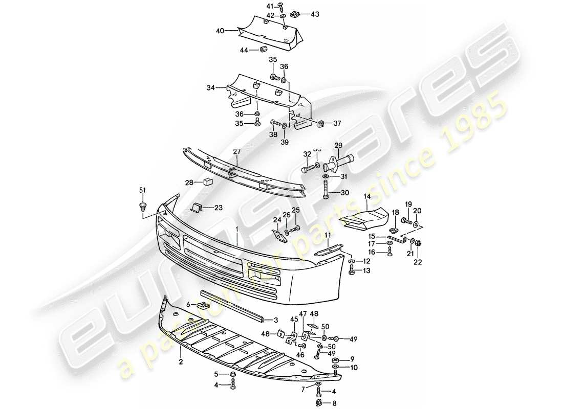 porsche 1986 (944) cover for bumper - and - bumper part diagram