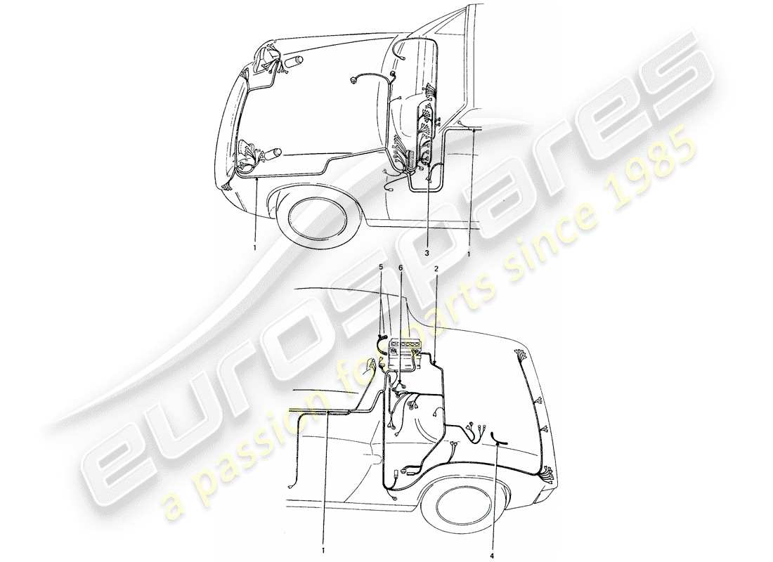 porsche 1976 (914) wiring harnesses part diagram