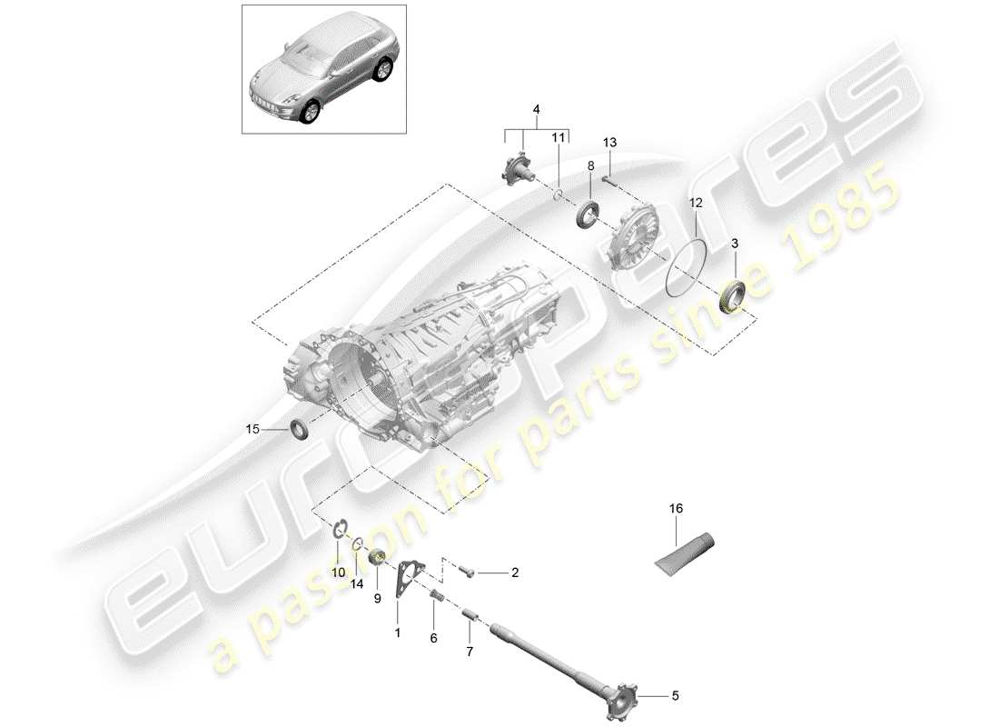 porsche 2014 (macan) - pdk - part diagram