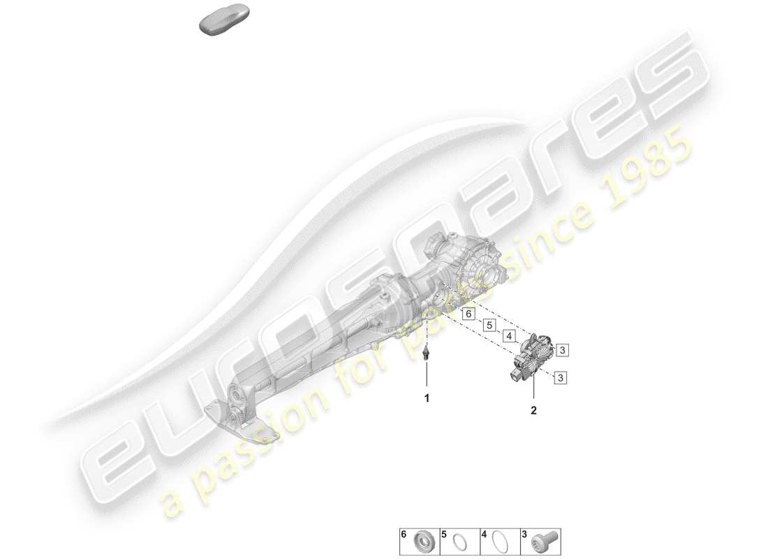 porsche 2019 (992-1) front axle differential part diagram