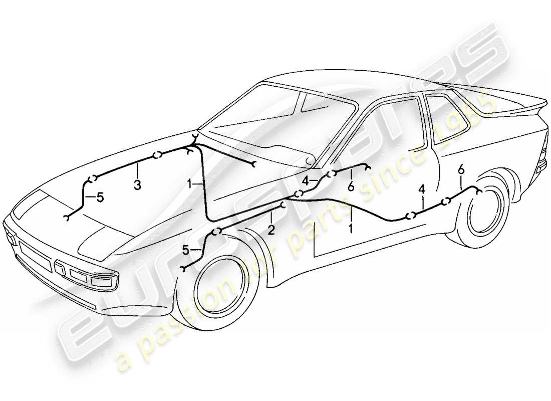 porsche 1986 (944) wiring harnesses - anti-locking brake syst. -abs- - brake pad wear indicator part diagram