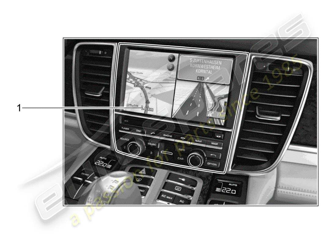 porsche tequipment panamera (2014) navigation system part diagram