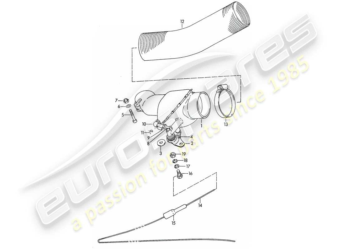 porsche 1963 (356b/356c) heating air supply - valid for - f 122 851 >> - - f 212 601 >> - - f 157 751 >> part diagram