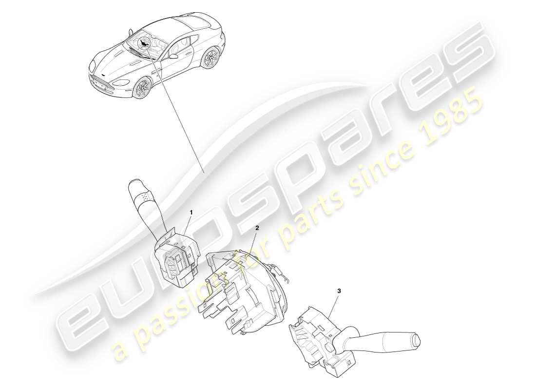 a part diagram from the aston martin v8 vantage parts catalogue