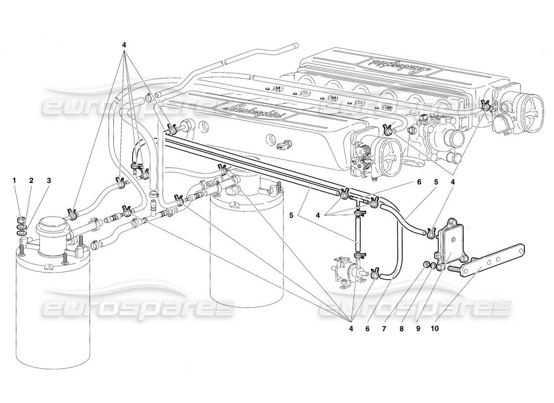 lamborghini diablo sv (1997) fuel system parts diagram